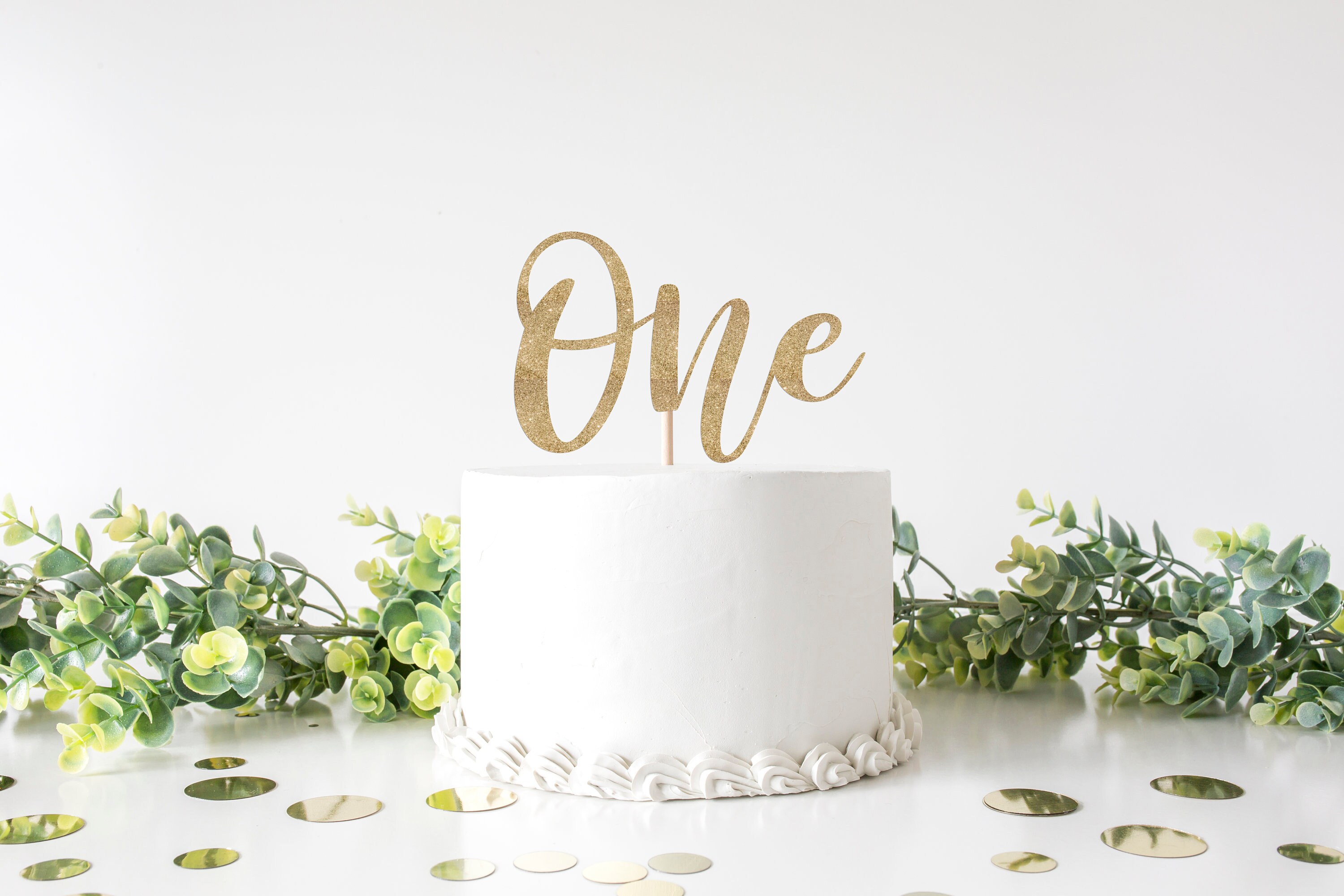 One Cake Topper SVG, First birthday svg, 1st Birthday Cake cupcake to…