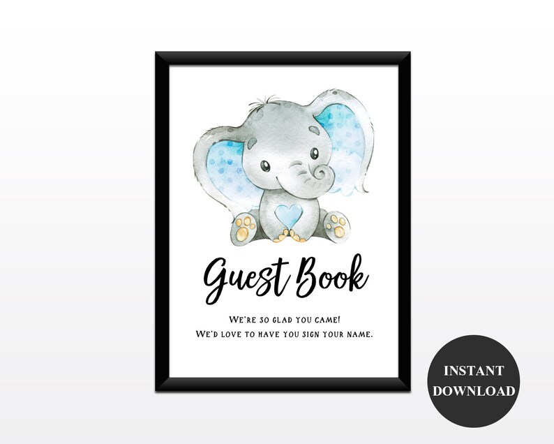 Guest Book Sign Baby Shower Printable Sign Printable Boy | Etsy