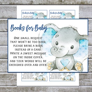 Apportez un livre au lieu d'une carte | Demande de livre imprimable garçon Baby Shower Invitation Insert (w1сt) Téléchargement instantané