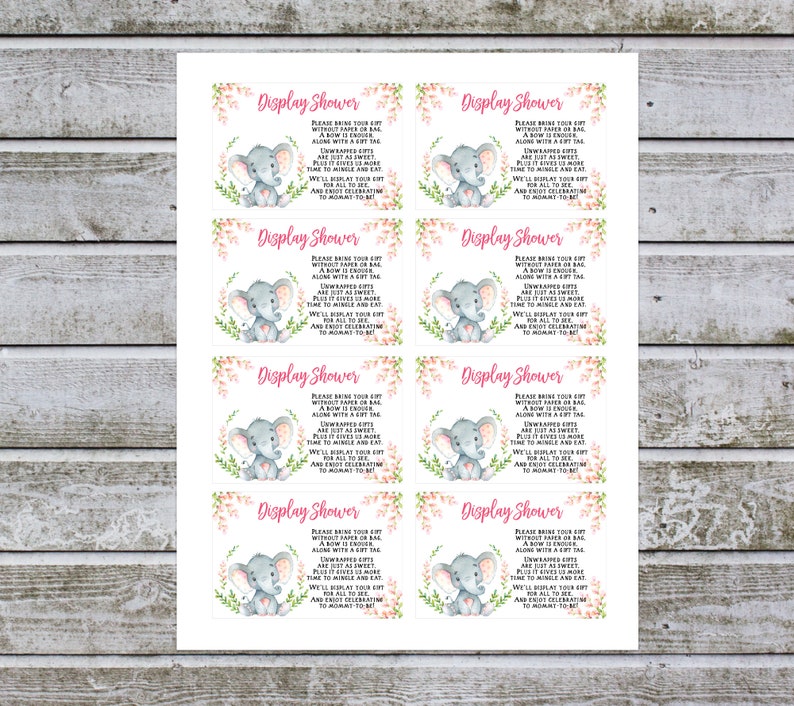 Display Shower Baby Shower Insert Unwrapped Gift Request Etsy