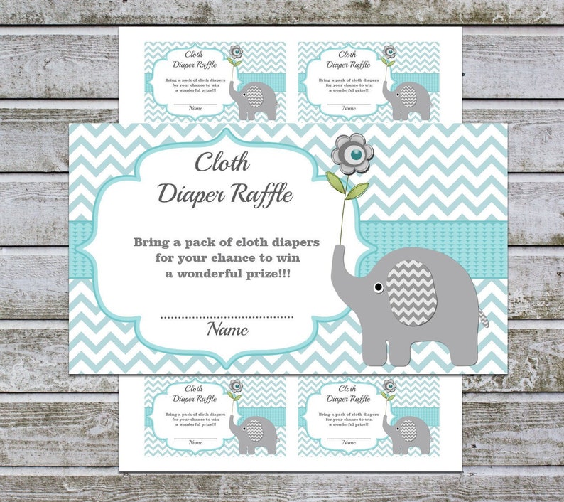 Insert For Baby Shower Invitation Cloth Diaper Raffle Ticket Image 0