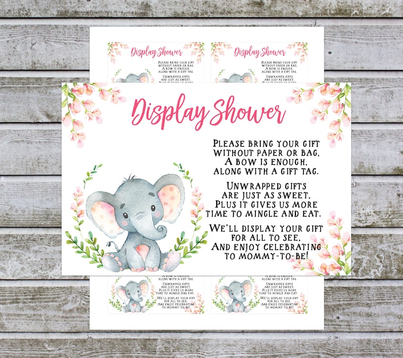Display Shower Baby Shower Insert Unwrapped Gift Request Etsy