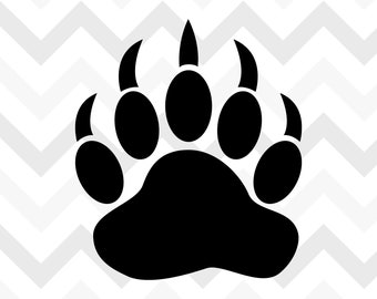 Bear Paw Print SVG File for Cricut and Silhouette (includes svg, dxf, eps, jpeg, png file formats) Instant Download | i2