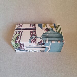 Theedoos met compartimenten, handmatige stoffen Canovas-patronen Vintage theepot, kleine opbergdoos voor koffiecapsules,