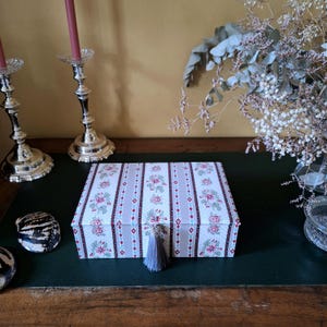 Dekorative Aufbewahrungsbox, provenzalischer Stoff Les Olivades, handgefertigter Schreibtisch-Organizer, originelles Geschenk für Mama