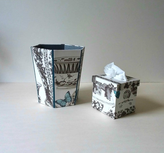 Decorative Paper Bin Tissue Box Cover Waste Paper Basket Etsy