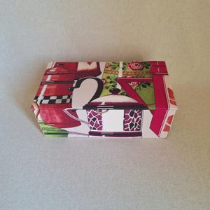 Theedoos met compartimenten, handmatige stoffen Canovas-patronen Vintage theepot, kleine opbergdoos voor koffiecapsules,