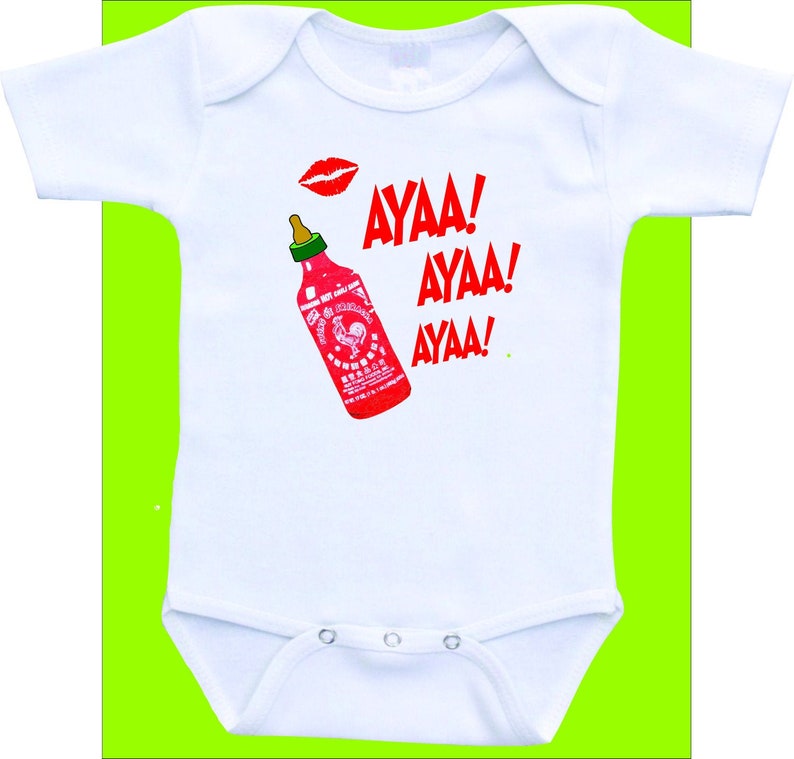 Sriracha Hot Sauce Baby Onesie Funny Onesie Sriracha Hot Sauce Etsy