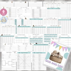 Ultieme hondenlogboek, hondendagboek, hondenafdruk, hondenfoklogboek, foklogboek, puppylogboek, puppy-homingpack, puppygezondheidskaart, puppygeboorte