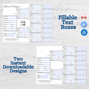Fillable Rabbit Pedigree Template (PDF) - Etsy