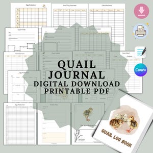 Quail Management Log Book, Incubation & Hatching Tracker (Digital Download)