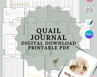 Quail Management Log Book, Incubation & Hatching Tracker (Digital Download)