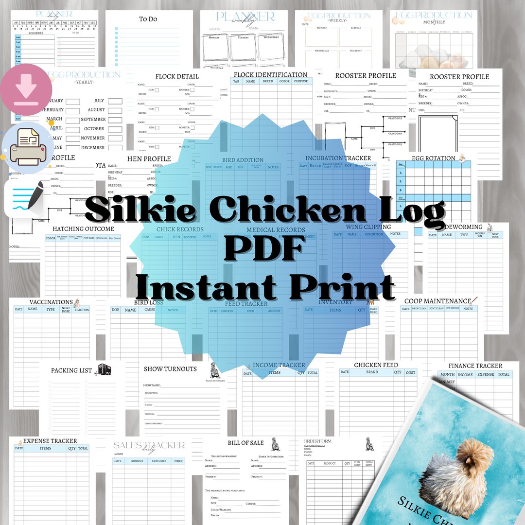Silkie Chicken Log Book Chicken Log Fluffy Chickens Silkie Etsy