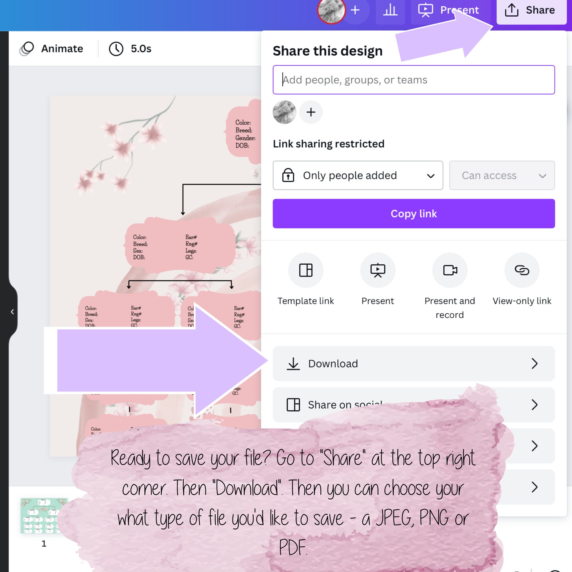 Blank Pedigree Template, Pedigree Template, Horse Pedigree, Rat ...