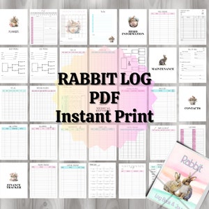 50 Page Rabbit Log Book, Rabbitry Log, Rabbitry Journal, Rabbit Breeding, Rabbit Breeding Tracker, Rabbit Show, Rabbit Showing, ARBA, Rabbit