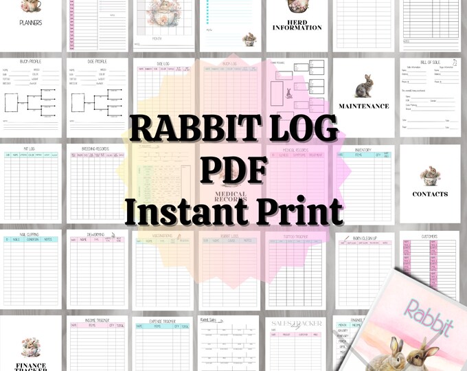 Rabbit Breeding Log Livestock Record Etsy
