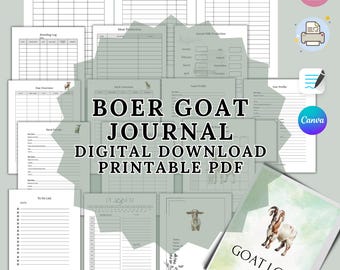 Boer Goat Journal, Kidding & Milk Records (Printable PDF)