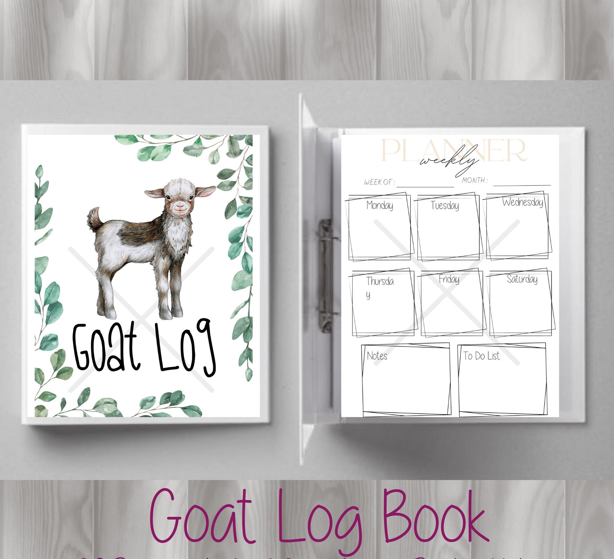 Goat Logbook Goat Journal Goat Keeper Goat Farm Log Milk - Etsy