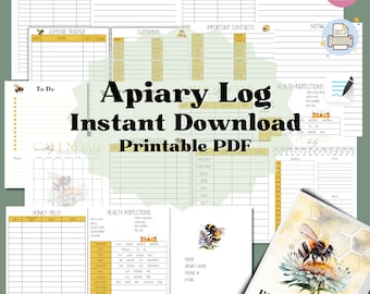 Beekeeping Log Book Template, Beekeeping Inspection Checklist, Beehive ...