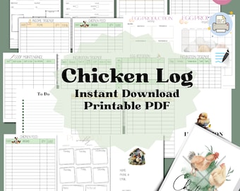 Chicken LogBook, Hen Journal, Chicken Keeper, Rooster, Farm Log,  Hatchery, Incubation, Eggs, Egg Layer, Hatchery Log, Chicks, Hen Journal