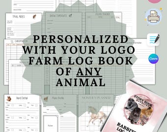 Custom Animal Log Book: Personalized Farm & Pet Records (Digital Download