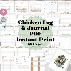 Chicken LogBook, Hen Journal, Chicken Keeper, Rooster, Farm Log,  Hatchery, Incubation, Eggs, Egg Layer, Hatchery Log, Chicks, Hen Journal