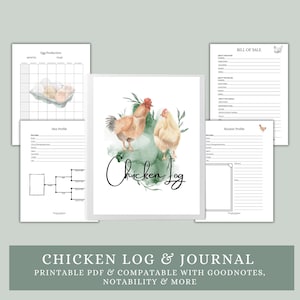 Chicken Log Book: Hen Journal, Farm & Hatchery Keeper (Digital Download)