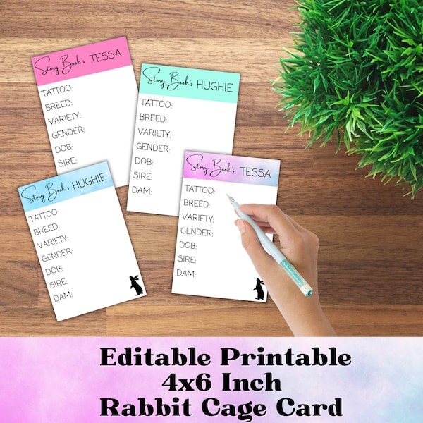 Rabbit Cage Cards, Rabbit Breeder, Rabbit Show Cards, Rabbit ID, Rabbit ID cards, Rabbit Cage ID, arba, 4H Rabbit, Show Rabbit, Showing