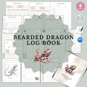 Logboek baardagaam - Logboek reptielen - Verzorgingsblad baardagaam - Voedingsschema baardagaam - Fokken baardagaam