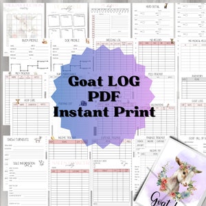 47PG Goat LogBook, Goat Journal, Goat Keeper, Goat, Farm Log, Goat Bill of Sale, Goat Sale, Milk Log, Kidding Log, Milk Farm, Goat Milk