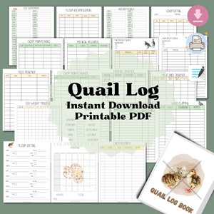 Quail Log, Hen Log, Incubation Tracker, Flock Tracker, Hatching Records, Quail Journal, Quail, Quails, Quail Owner, Quail Binder, Quail Sale
