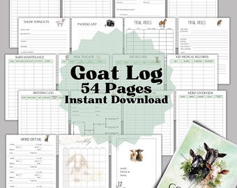 Goat LogBook, Goat Journal, Goat Keeper, Goat, Farm Log, Milk Log, Kidding Log, Milk Farm, Goat Milk, Kidding Records, Goat Show, Showing