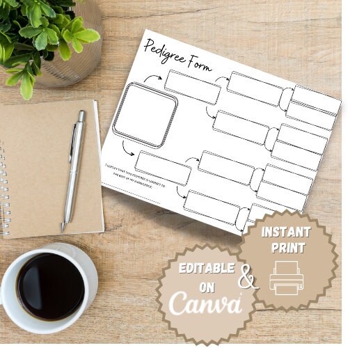 Blank Pedigree Template, Pedigree Template, Horse Pedigree, Rat ...