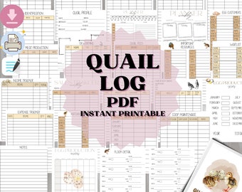 Quail Log, Hen Log, Incubation Tracker, Flock Tracker, Hatching Records, Quail Journal, Quail, Quails, Quail Owner, Quail Binder, Quail Sale