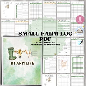 20 Page Farm Log, Small Farm Log, Hobby Farm Log, Farm Journal, Farm Tracker, Farm Tracker, Farm To do, Farm Monthly, Egg Tracker, Milk Log