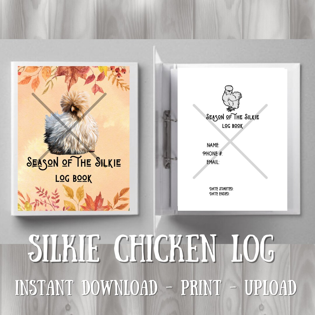 Silkie Chicken Log Book Chicken Log Fluffy Chickens Silkie Etsy