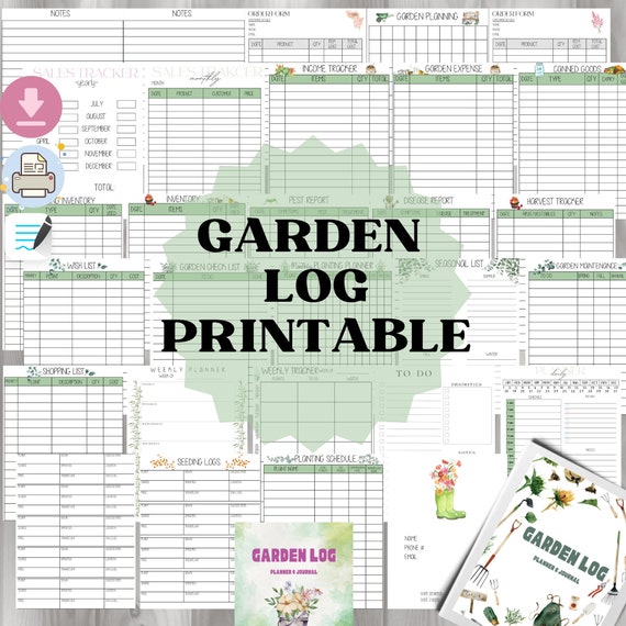 Printable Garden Planner: Seeding, Canning, and Inventory Log (PDF Download)