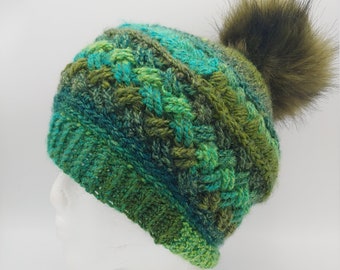 My Michelle Beanie in Evergreen-Adult Hat-Ready to Ship