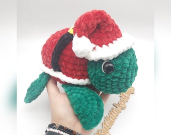 Santa Turtle,  Christmas Turtle, Holiday Turtle, Turtle Gift