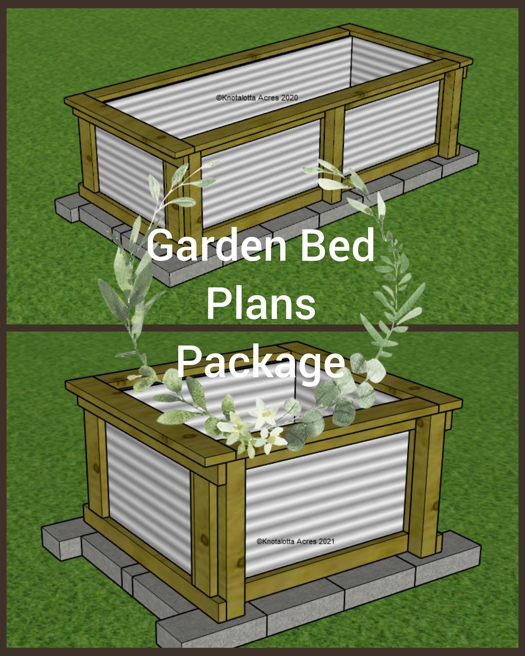 Planos de jardineras elevadas: Jardinera de acero de 4x4 y 4x8 (Planos en  PDF) - Etsy México, image size:1080x1350