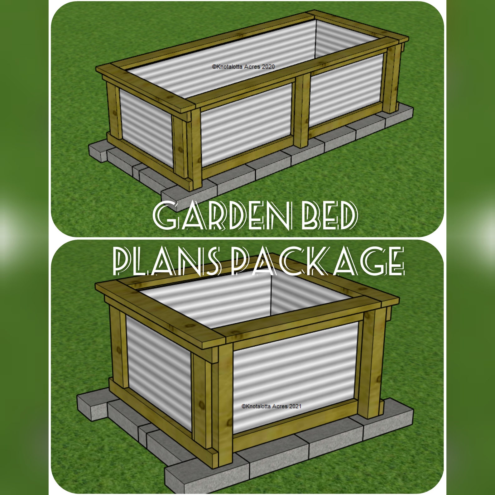 4X8 and 4X4 Raised Garden Bed Plans Raised Planter Plans Etsy Australia