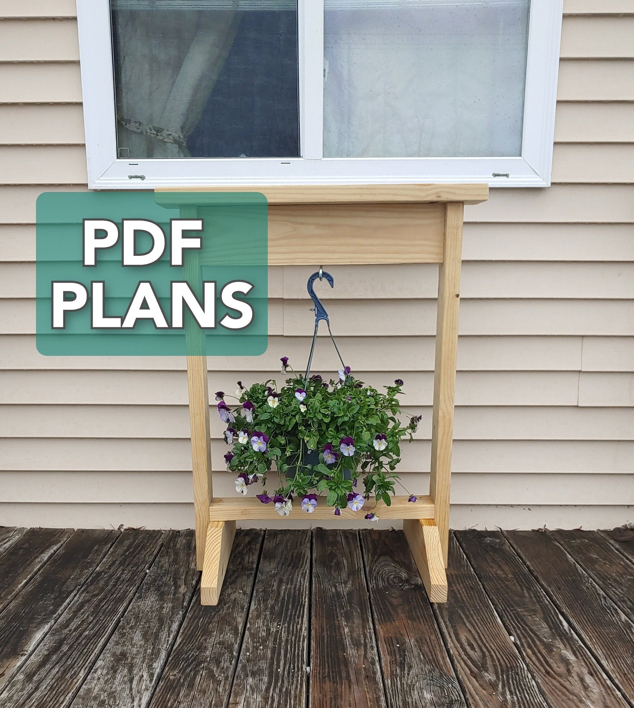 Hanging Flower Basket Stand Plans Hanging Flower Basket Etsy