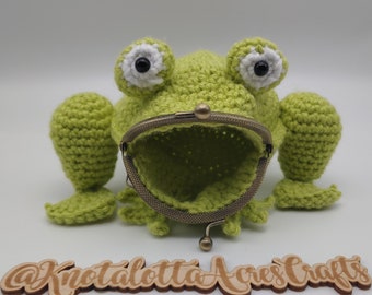 Frog Coin Purse, Crochet Coin Purse, Crochet Frog Coin Purse, Frog Change Purse, Change Purse, Gift for Him, Gift for Her, Gift for Child