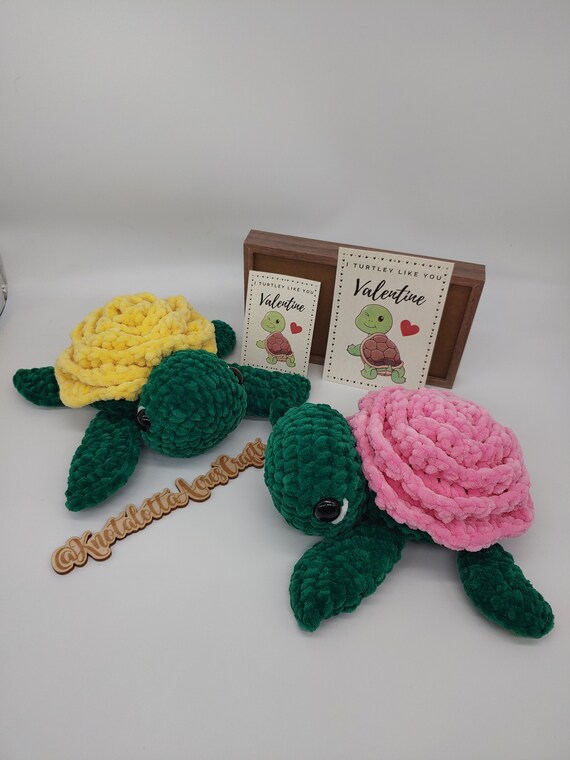 Valentine Turtle Valentine Gifts Rose Turtle Flower Turtle Turtle Gift Gift for Her Turtle Plush Turtle Plushie Etsy UK