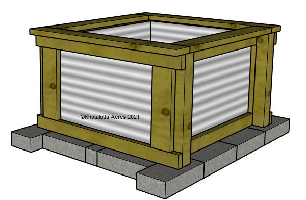 4X4 Raised Garden Bed Plans/Raised Planter Plans/Corrugated | Etsy