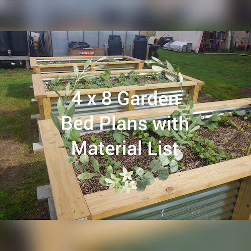 Planos para construir una jardinera elevada de acero de 4x8 pies (planos en PDF)