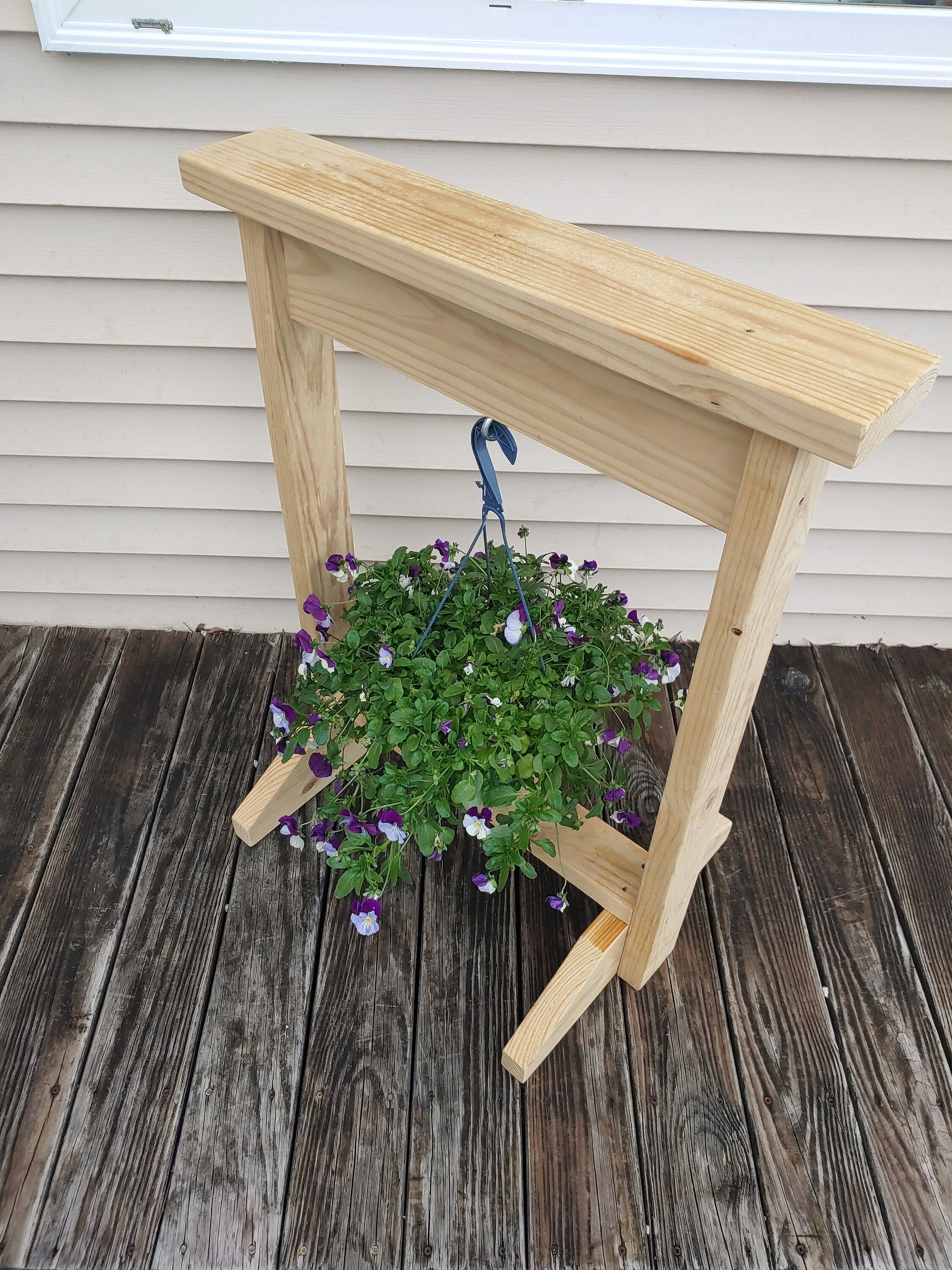 Hanging Flower Basket Stand Plans Hanging Flower Basket Etsy