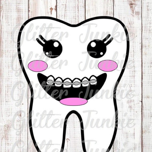 Acrylic Blank Tooth with Braces - Instant Download