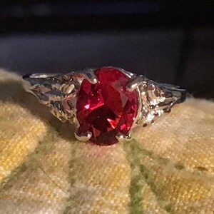 silver plated July birthstone ring for women, ruby birthstone ring, womens birthstone ring, July birthstone, ruby ring, butterfly ring