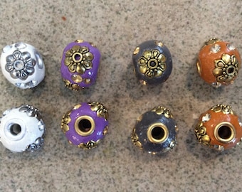 4 pieces indonesian clay beads handmade jewelry making supplies bohemian baliwood